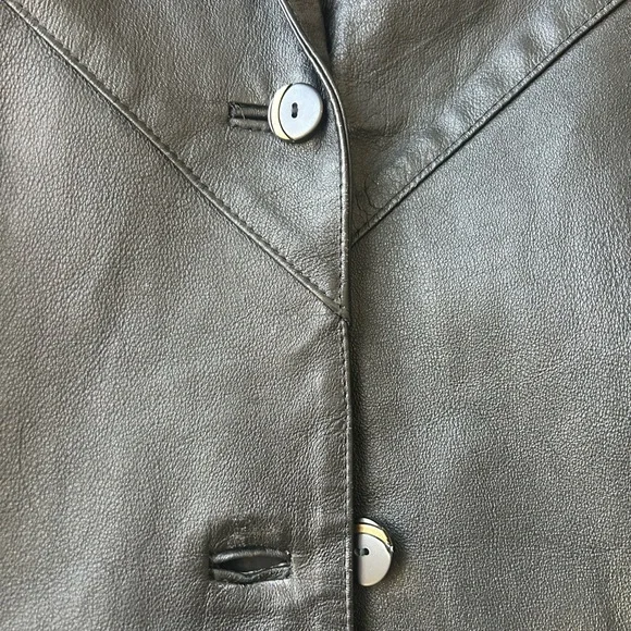 General Clothing Company Black Leather Coat. Vintage - Picture 3 of 12